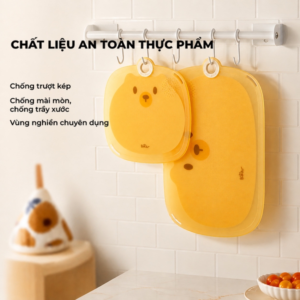 Thớt Nhựa Cao Cấp Bear CP-JP002, Viền TPR Chống Trượt Tốt, Chất Liệu Dày Dặn An Toàn, Dễ Vệ Sinh