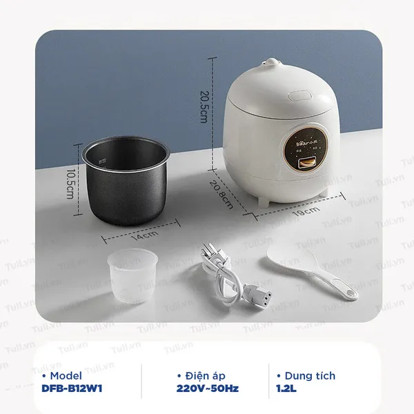 Nồi cơm 1.2L Bear DFB-B12W1