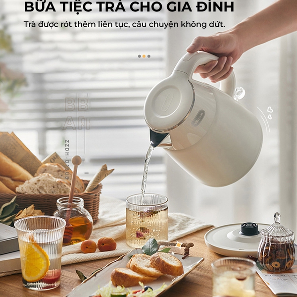 Ấm siêu tốc 1.5L Bear EKT-H156EH (ZDH-Q15U8), 1500W, Đun Nước Nhanh, Lõi Inox304, Tự Ngắt, Bảo Hành 18 Tháng