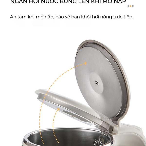 Ấm siêu tốc 1.5L Bear EKT-H156EH (ZDH-Q15U8), 1500W, Đun Nước Nhanh, Lõi Inox304, Tự Ngắt, Bảo Hành 18 Tháng
