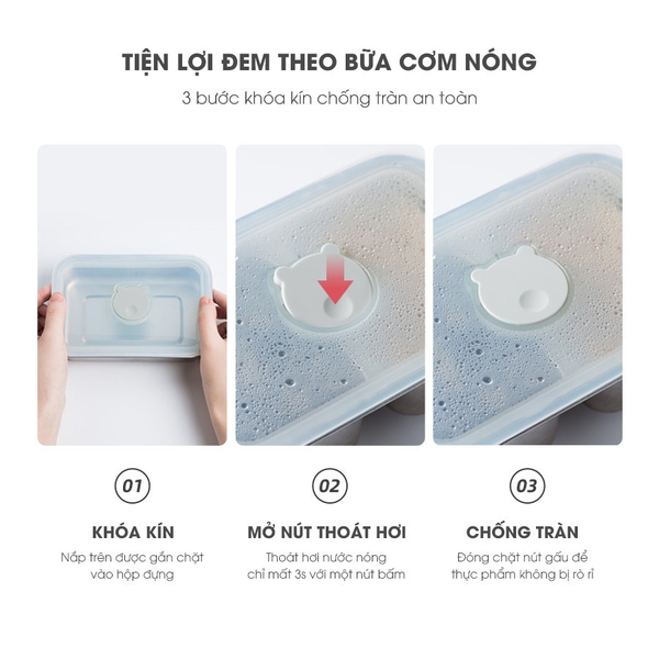 Hộp cơm điện cầm tay Bear RSB-H126PT (DFH-B12E1), 270W, hâm/nấu văn phòng, khay inox304, BH 18 tháng