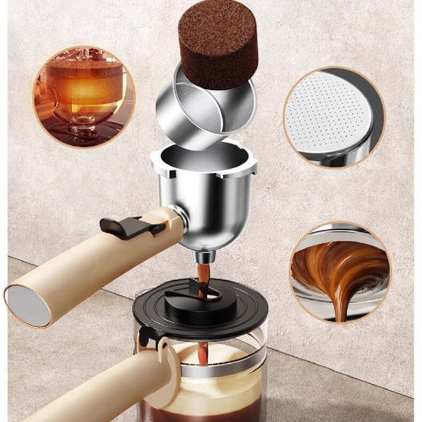 Máy pha cà phê Espresso Bear CFM-025RU (KFJ-P02T7), pha tự động, kích thước nhỏ gọn thanh lịch, BH 18 tháng