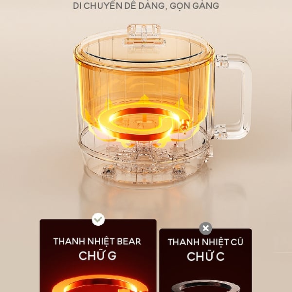 Nồi điện đa năng Bear MC-4H12J - 1.2L