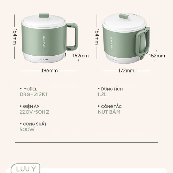 Nồi điện đa năng Bear MC-4H12J - 1.2L