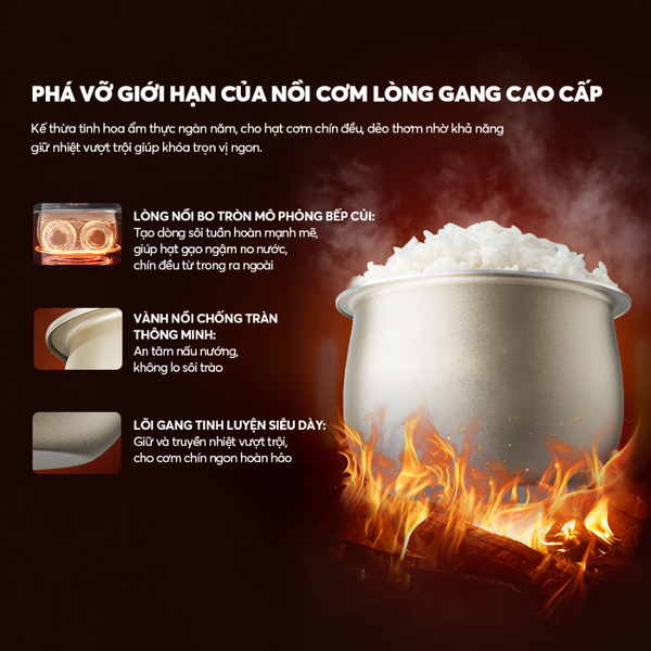 Nồi cơm điện 4L đa năng Bear RC-4H40Y, Công suất 800W, Nấu cơm,Cháo,Canh cho 2-4 người,BH 18 Tháng