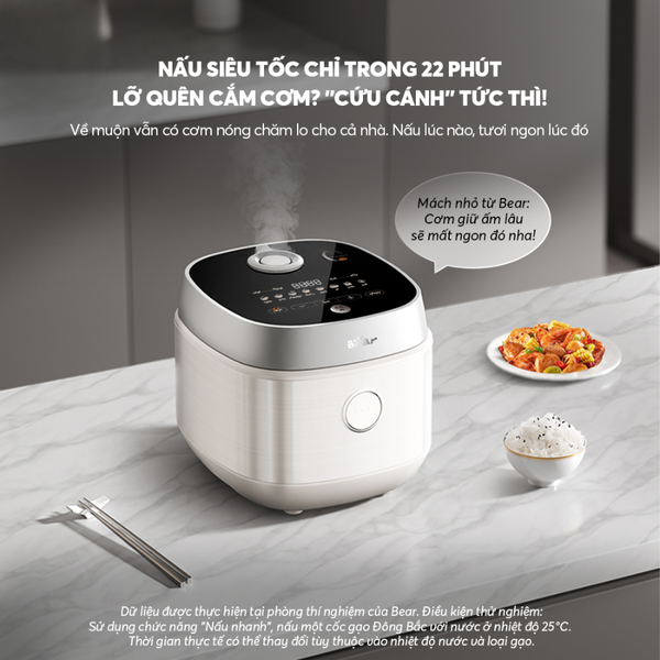 Nồi cơm điện 4L đa năng Bear RC-4H40Y, Công suất 800W, Nấu cơm,Cháo,Canh cho 2-4 người,BH 18 Tháng