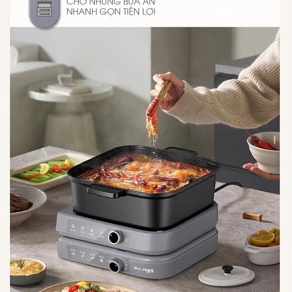 Nồi lẩu điện 2 ngăn Bear HP-5H80M47 - 8L