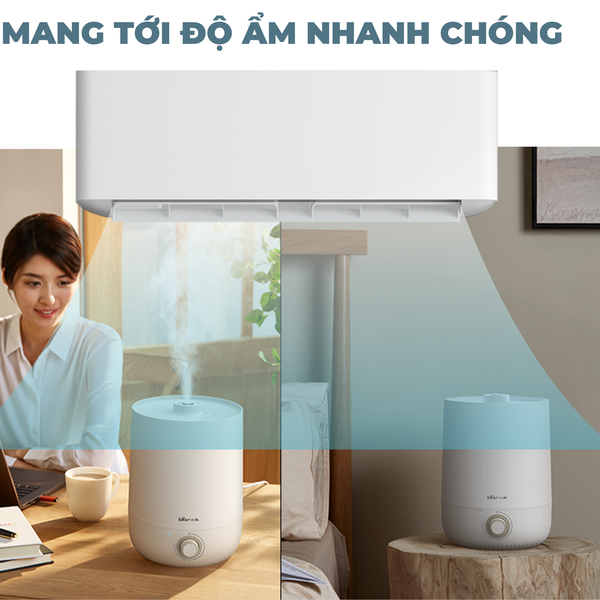 Máy phun sương tạo ẩm không khí Bear HUF-H456TX (JSQ-C45U1), dung tích 4.5L, công suất lớn,  không ồn, bảo hành 18 tháng