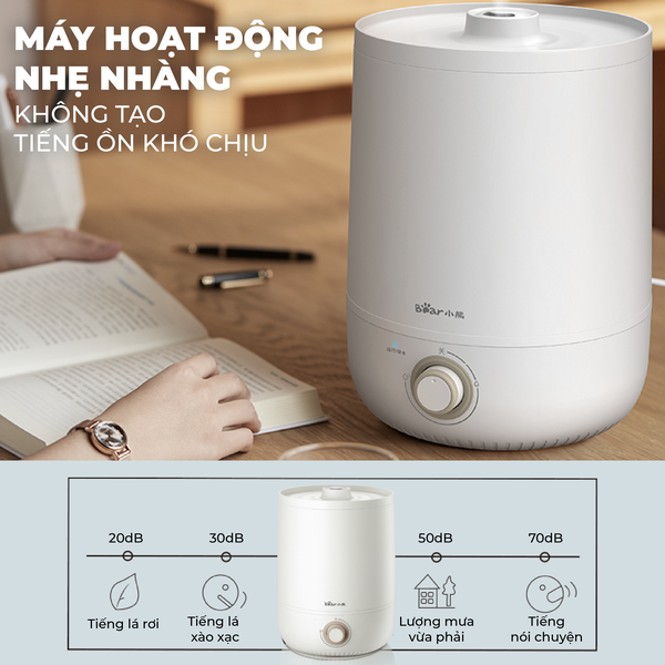 Máy phun sương tạo ẩm không khí Bear HUF-H456TX (JSQ-C45U1), dung tích 4.5L, công suất lớn,  không ồn, bảo hành 18 tháng