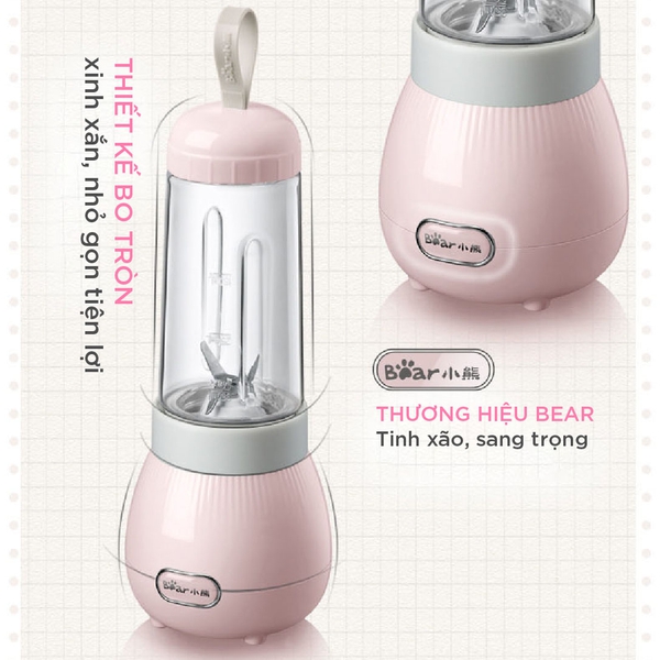 Máy xay sinh tố 2 cối Bear BL-4H04M - 150W