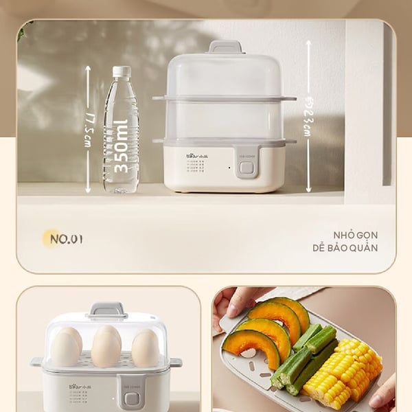 Nồi Hấp Điện Bear ZDQ-D12R3 - 0.3L