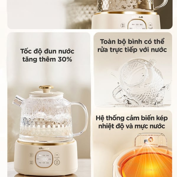 Máy Pha Trà Đa Năng Bear HLP-105W - 1L