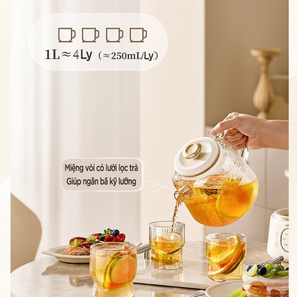 Máy Pha Trà Đa Năng Bear HLP-105W - 1L