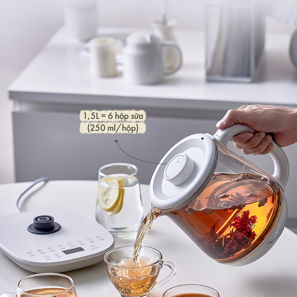 Máy Pha Trà Mini Bear HK-5H15N21, 800W, Đun Nước_Giữ Ấm Thông minh,Dung Tích 1.5L- Bảo Hành 18 Tháng