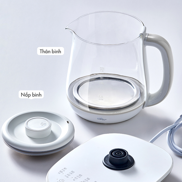 Máy Pha Trà Mini Bear HK-5H15N21, 800W, Đun Nước_Giữ Ấm Thông minh,Dung Tích 1.5L- Bảo Hành 18 Tháng