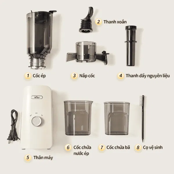 Máy ép chậm Bear SJ-4H01U