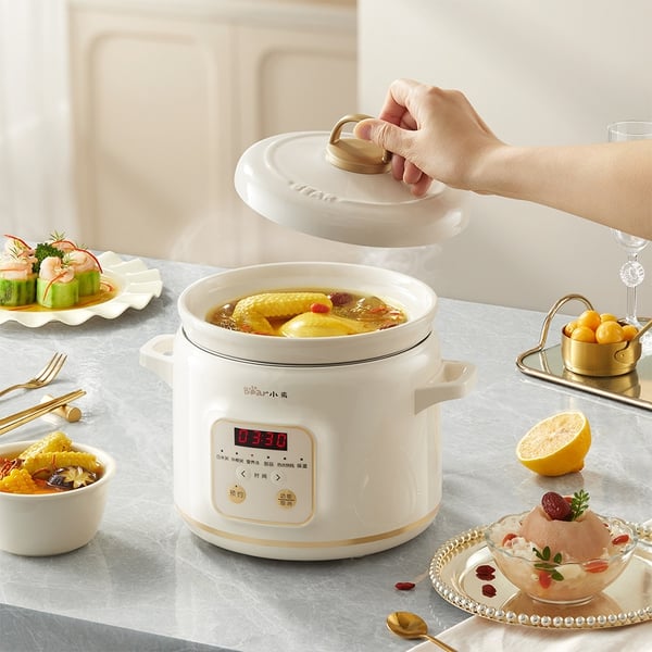 Nồi Nấu Chậm Dung Tích 2L Bear SC-4H20Q (DDG-E20M1), Đa Năng Hầm Ninh, Chưng Yến, Kho, Có Giữ Ấm, BH 18 Tháng