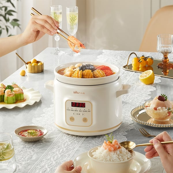 Nồi Nấu Chậm Dung Tích 2L Bear SC-4H20Q (DDG-E20M1), Đa Năng Hầm Ninh, Chưng Yến, Kho, Có Giữ Ấm, BH 18 Tháng