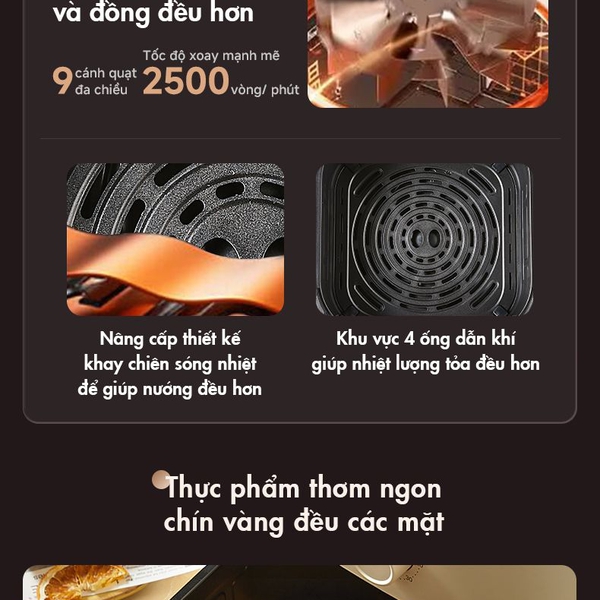 Nồi chiên không dầu Bear AF-4H15K(QZG-J15M1), Dung tích 5L, Hẹn giờ, Tháo rời dễ vệ sinh, Bảo Hành 18 Tháng
