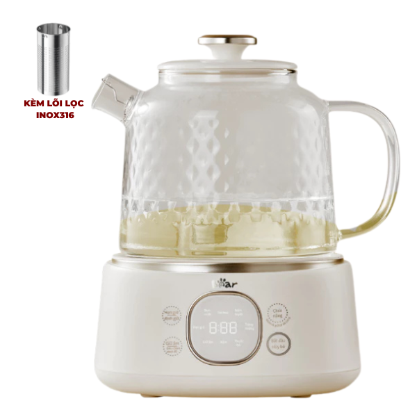 Máy Pha Trà Đa Năng 1L Bear HLP-105W, Đun Nước Sôi, Đa Dạng Chế Độ Nấu, Giữ Ấm -Bảo Hành 18 Tháng