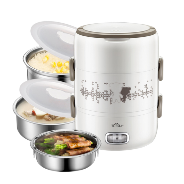 Hộp Đựng Cơm Văn Phòng 2L BEAR RSB-H206AD (DFH-S2358), Cắm Điện Nấu/Hấp/Hâm Nóng Thức Ăn, Bảo Hành 18 tháng