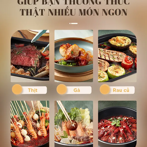 Nồi điện nấu lẩu và nướng 2 ngăn Bear DKL-C15L1