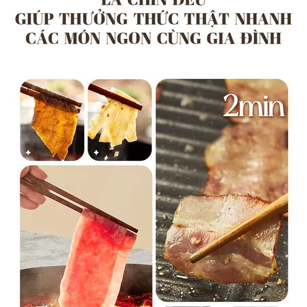 Nồi điện nấu lẩu và nướng 2 ngăn Bear DKL-C15L1