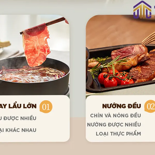 Nồi điện nấu lẩu và nướng 2 ngăn Bear DKL-C15L1