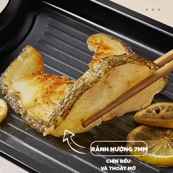 Nồi điện nấu lẩu và nướng 2 ngăn Bear DKL-C15L1