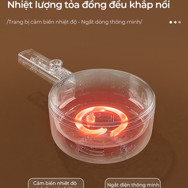 Nồi lẩu điện 1.6L đa năng Bear MC-4H16U(DRG-P16M2), 700W, cách nhiệt, tráng men chống dính, BH 18 tháng