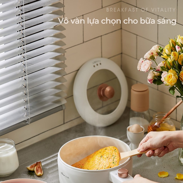 Nồi lẩu điện 1.6L đa năng Bear MC-4H16U(DRG-P16M2), 700W, cách nhiệt, tráng men chống dính, BH 18 tháng