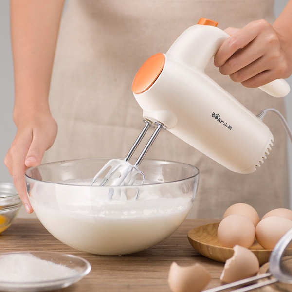 Máy đánh trứng đánh kem cầm tay Bear HAM-H016BE (B01K1), 5 Chế độ, 125W, 2 que inox 304 an toàn, BH 18 Tháng