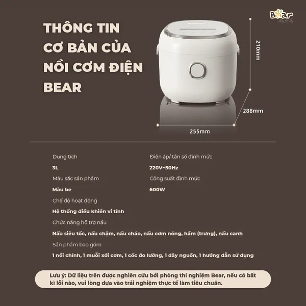 Nồi cơm điện đa năng 3L Bear DFB-P30N5