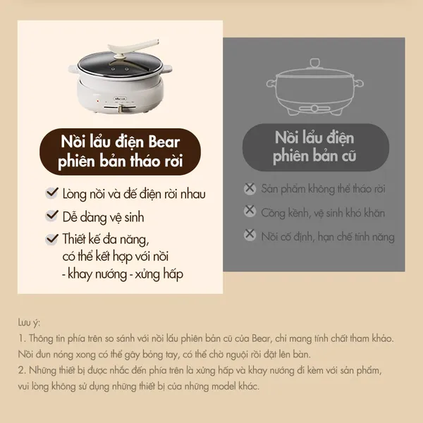 Nồi lẩu nướng đa năng Bear DHG-C40W2