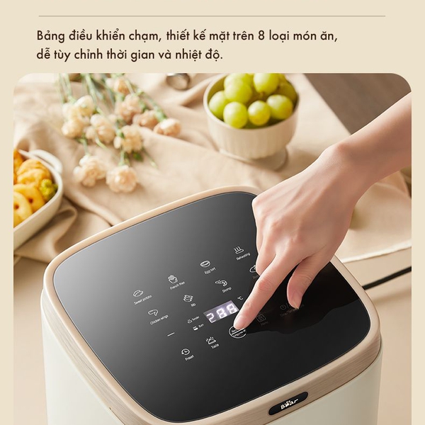 Nồi Chiên Không Dầu 5L Bear AF-4H15L(QZG-P15R8), Công Suất 1500W,Hẹn Giờ- Nhiệt Độ Nấu, BH 18 Tháng