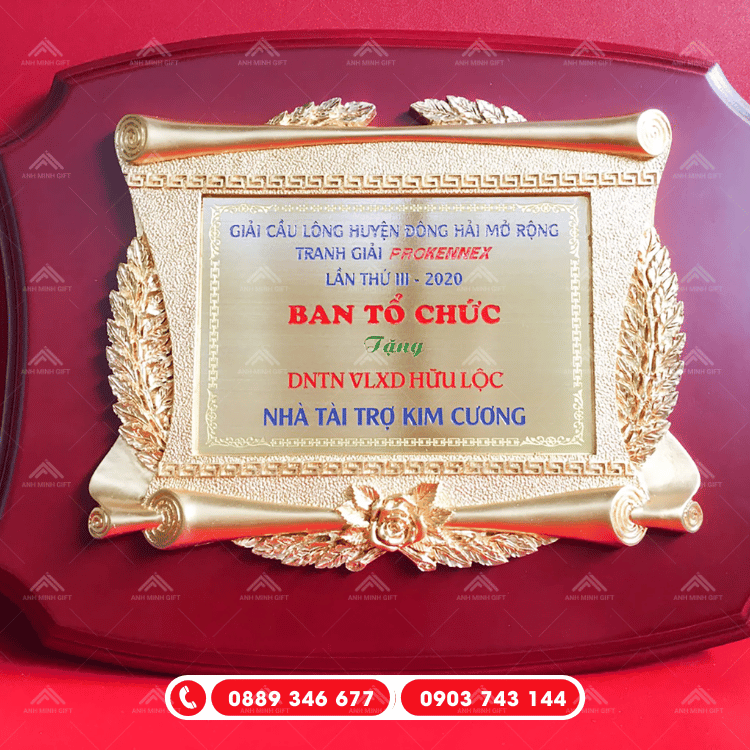 Mẫu kỷ niệm chương gỗ đồng khắc laser lấy nhanh tinh xảo