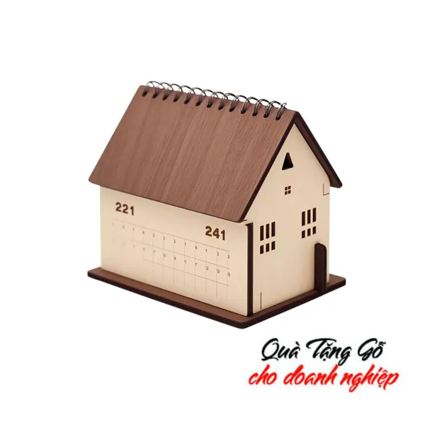 Lịch gỗ ngôi nhà 01