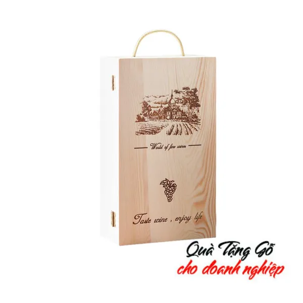 Hộp rượu gỗ khắc sang trọng