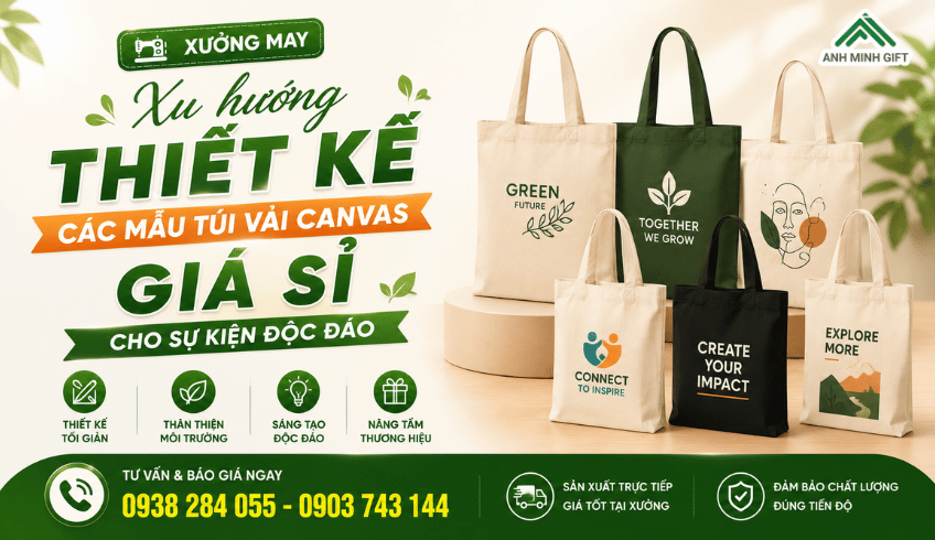 Xu hướng thiết kế các mẫu túi vải canvas giá sỉ cho sự kiện độc đáo