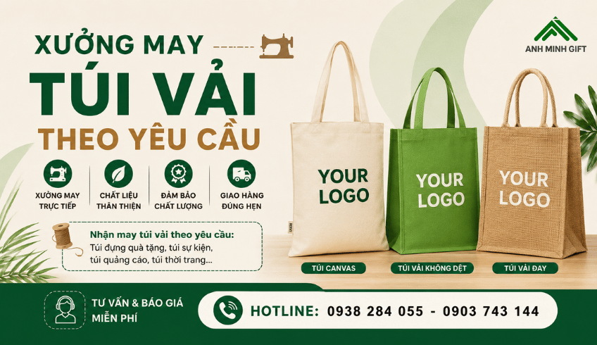 Xưởng gia công túi vải in theo yêu cầu giá sỉ tốt nhất tại TPHCM