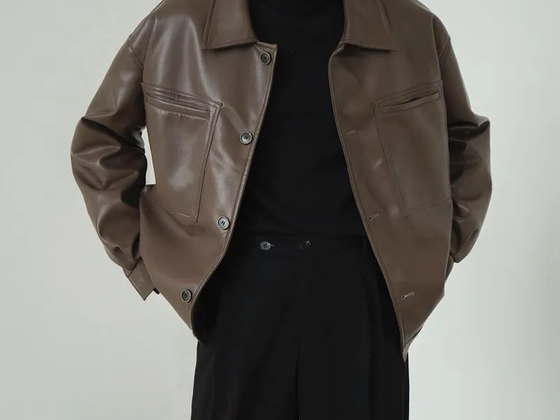 ÁO KHOÁC DA HÀN QUỐC (NÂU)