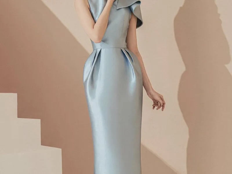 ĐẦM DỰ TIỆC DÁNG DÀI FORM SUÔNG (XANH NGỌC)