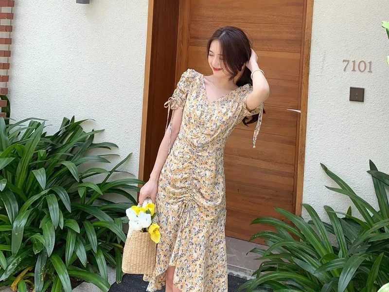 ĐẦM HOA NHÍ DÁNG DÀI NỮ HÀN QUỐC