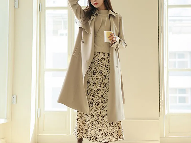 ÁO KHOÁC MĂNG TO HÀN QUỐC DÁNG DÀI (BE)