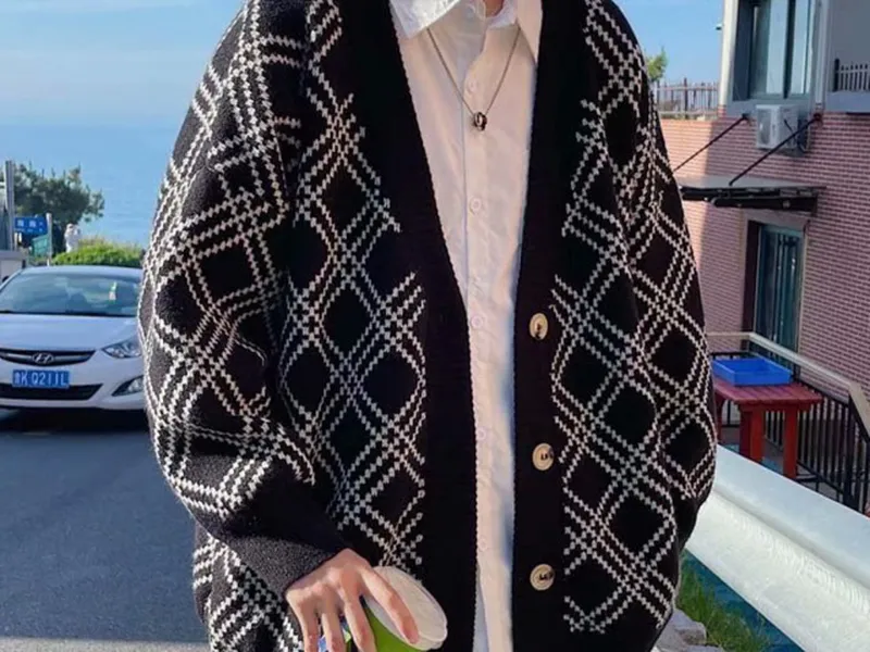 CADIGAN KẺ TRÁM NAM (ĐEN)