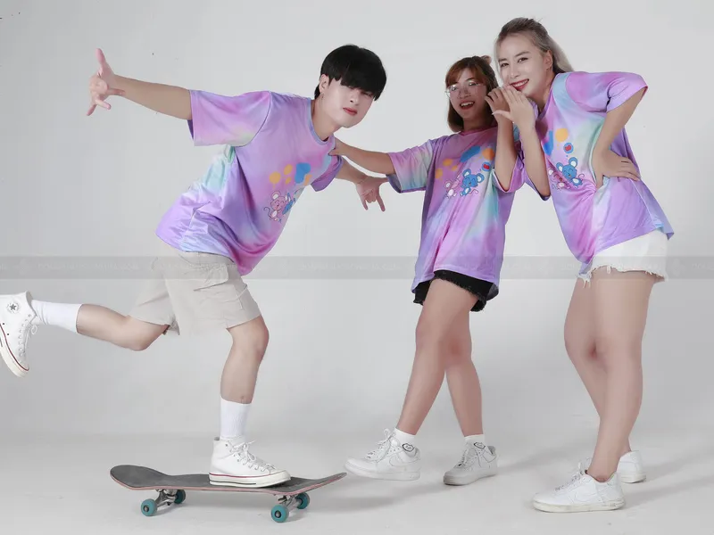 ÁO PHÔNG ĐỒNG PHỤC NHÓM (TÍM LOANG)