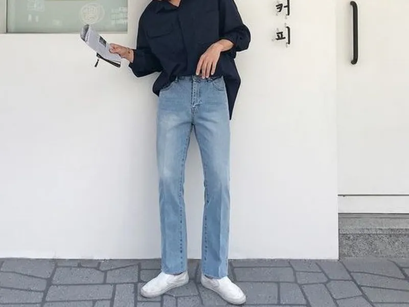 QUẦN JEANS ỐNG SUÔNG NAM (XANH)