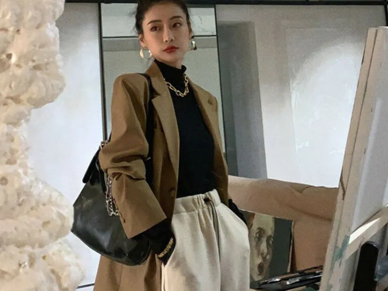 ÁO BLAZER NỮ HÀN QUỐC (NÂU TÂY)