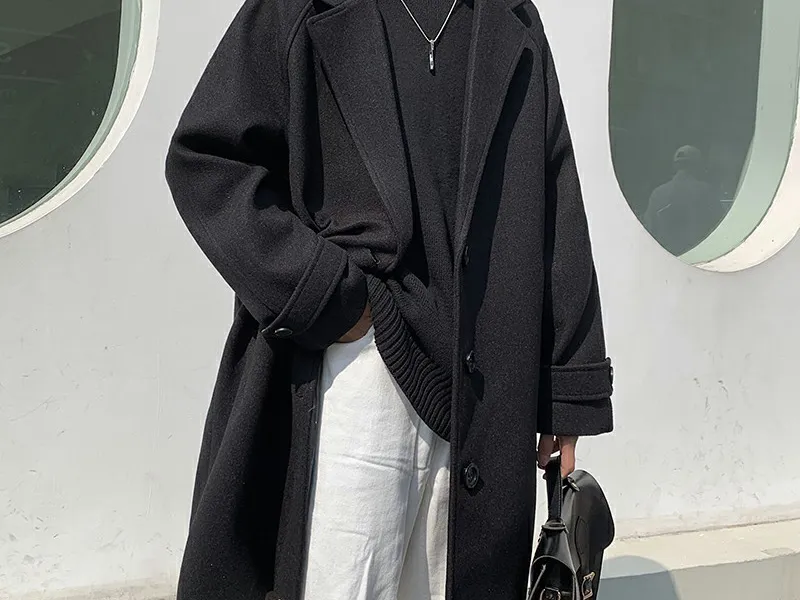 ÁO KHOÁC DẠ DÁNG DÀI HÀN QUỐC (ĐEN)
