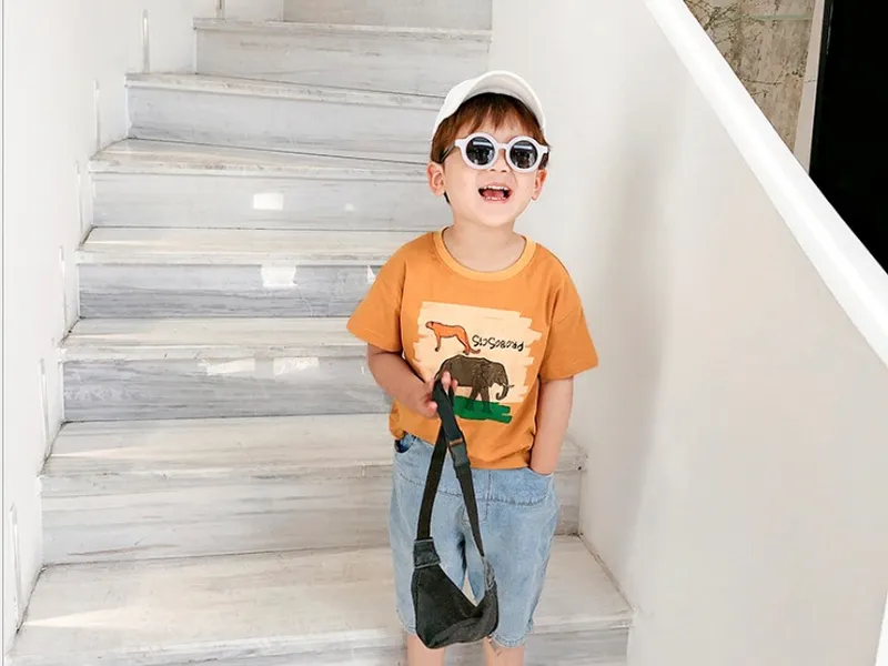 SET QUẦN JEAM PHỐI ÁO PHÔNG CAM TRẺ EM